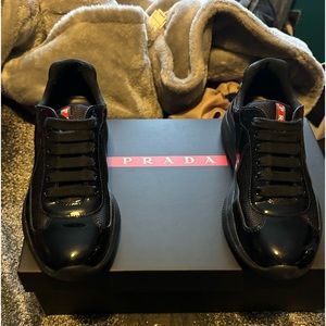 Prada America’s Cup Sneakers Size 5 (6.5 Men Us) Black and Red